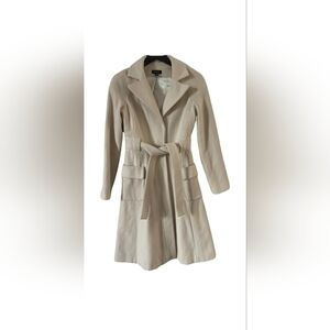 bebe Ivory Wool Trench Coat